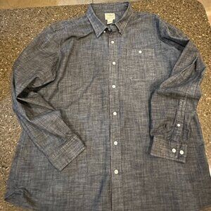 Men's LL Bean Chambray Shirt, Long-Sleeve, Slightly Fitted Untucked Fit